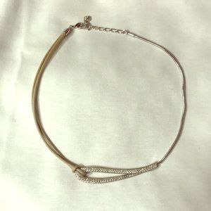 Swarovski leather/silver necklace